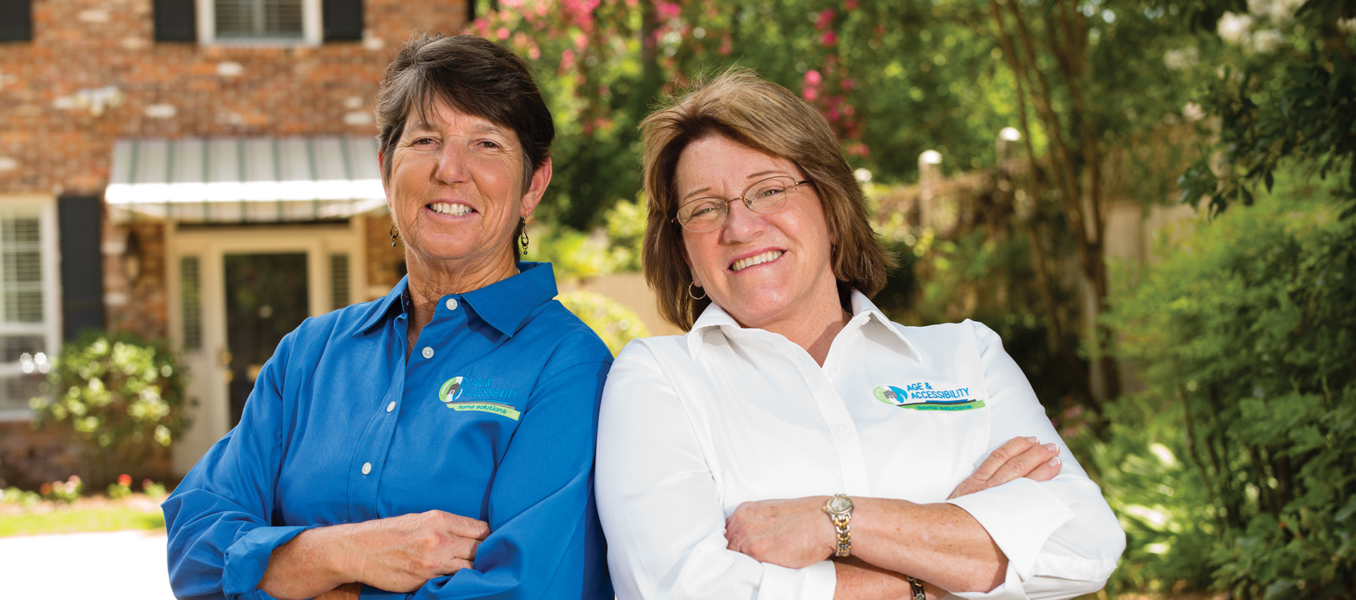 Operations Manager Kathy Watkins and owner Sandy Garber outside a Tallahassee home
