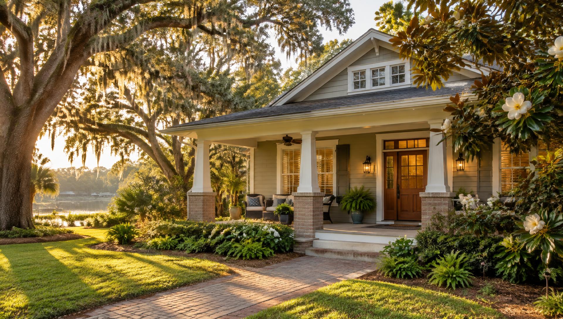 An inviting North Florida home beneath live oaks